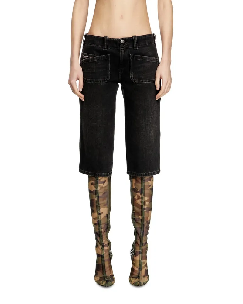 Diesel Caprishorts aus Denim - Kurze Hosen - Damen - Schwarz Schwarz