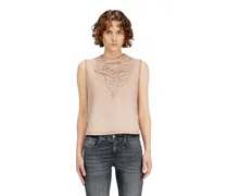 Ärmelloses Oberteil mit Dévoré-Fäden - T-Shirts - Damen - Rosa