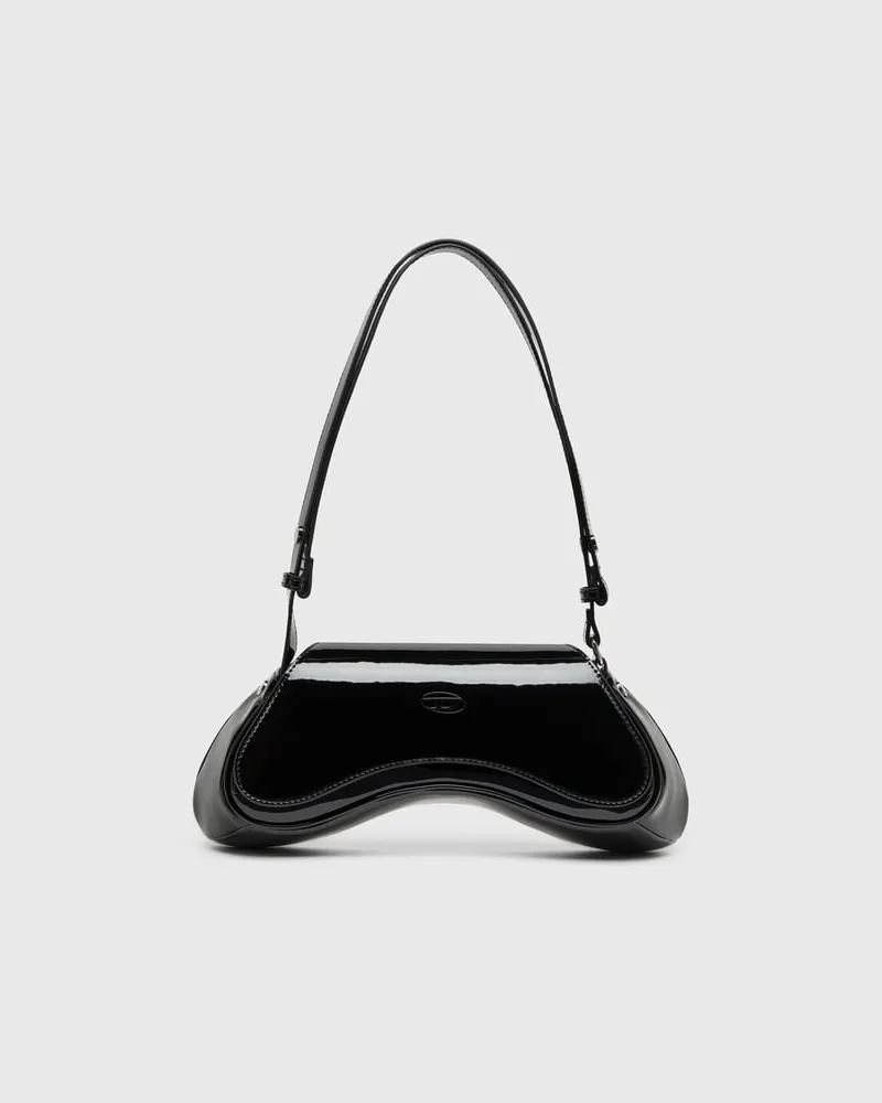 Diesel Play-Glänzende Crossbody-Tasche - Schultertaschen - Damen - Schwarz Schwarz