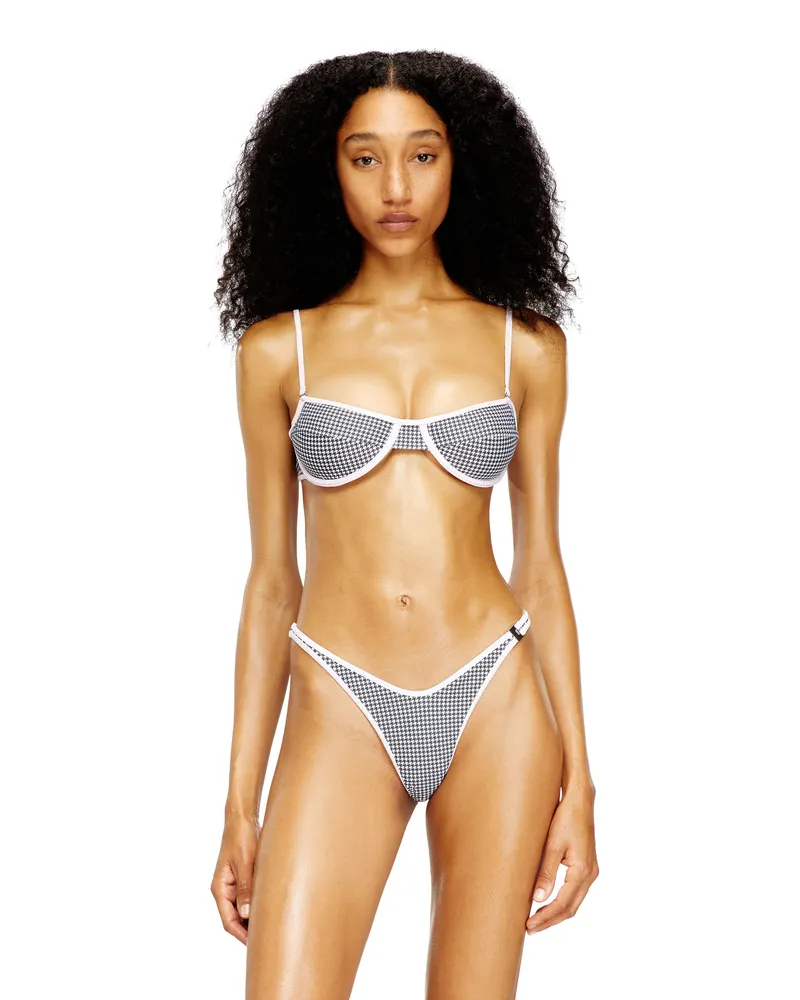 Diesel Bikini-Oberteil mit Hahnentrittmuster - BHs - Damen - Grau Grau