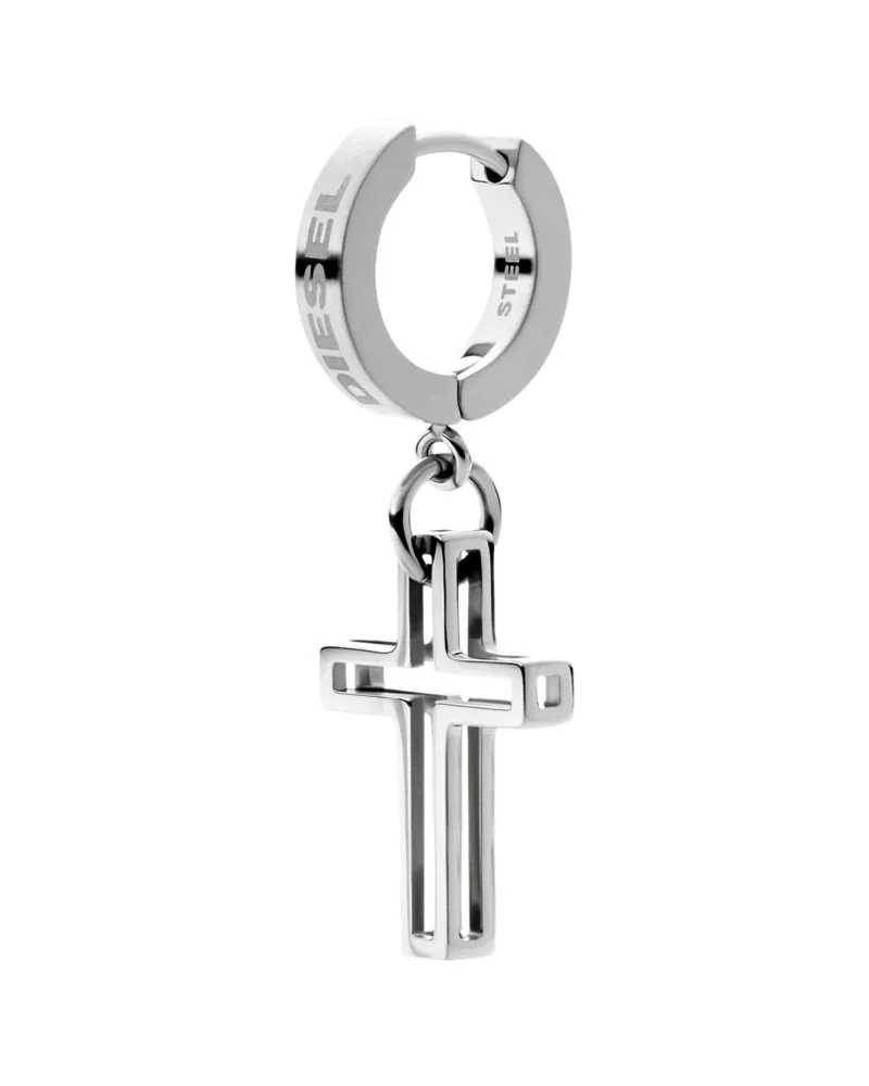 Diesel Edelstahlkreole - Ohrringe - Unisex - Silber Silber