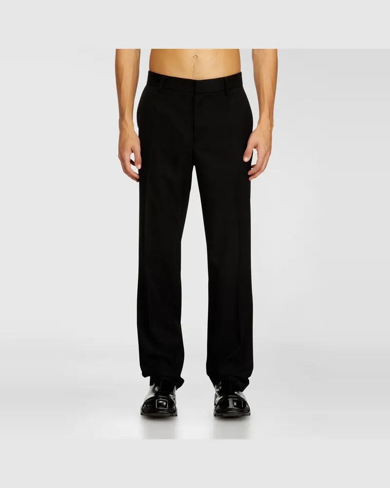 Diesel Wollmischung-Hose mit Metalletikett - Hosen - Herren - Schwarz Schwarz