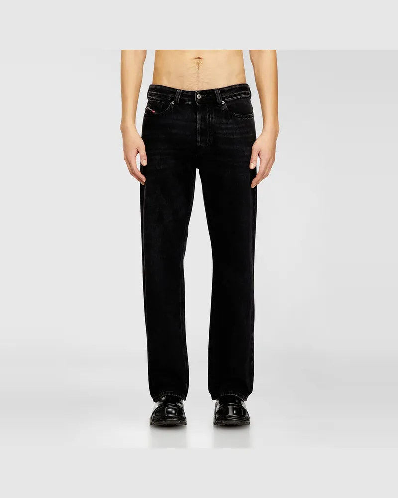 Diesel Relaxed Jeans Regular Waist 1980 D-Eeper, Schwarz/Dunkelgrau, Knopfverschluss Schwarz