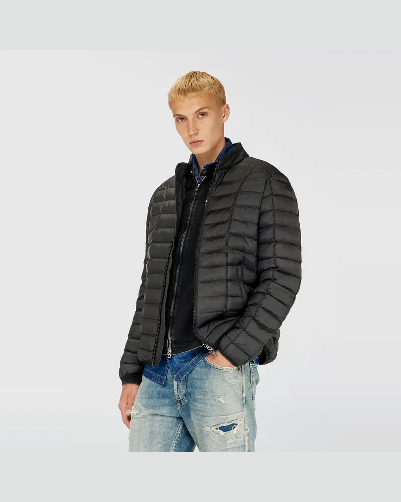 Diesel Pufferjacke aus leichtem Nylon - Winterjacken - Herren - Schwarz Schwarz