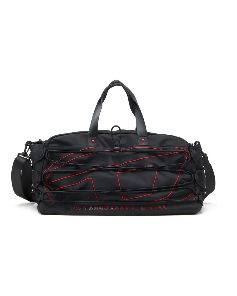 Diesel Tech-D-Seesack aus Nylon mit Oval D-Stickerei - Reisetaschen - Unisex - Schwarz Schwarz