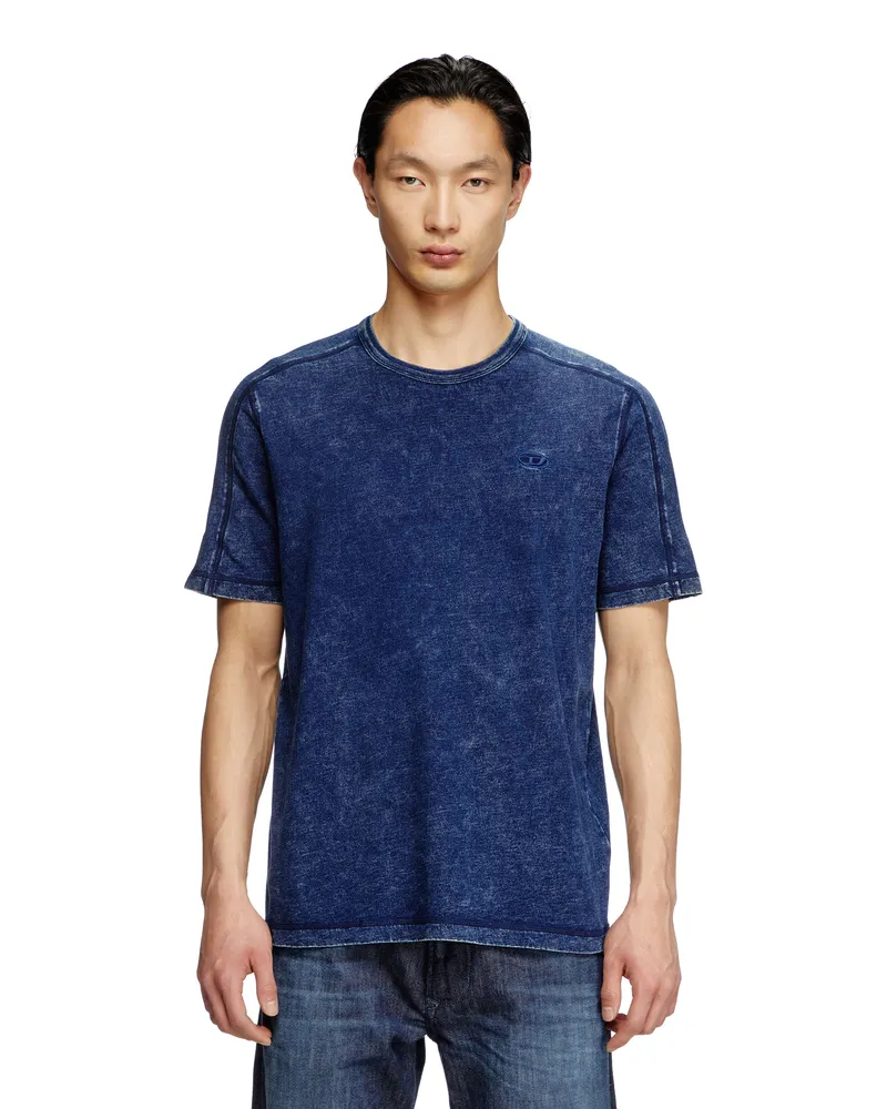 Diesel T-Shirt aus Jersey in Denim-Optik - T-Shirts - Herren - Blau Blau