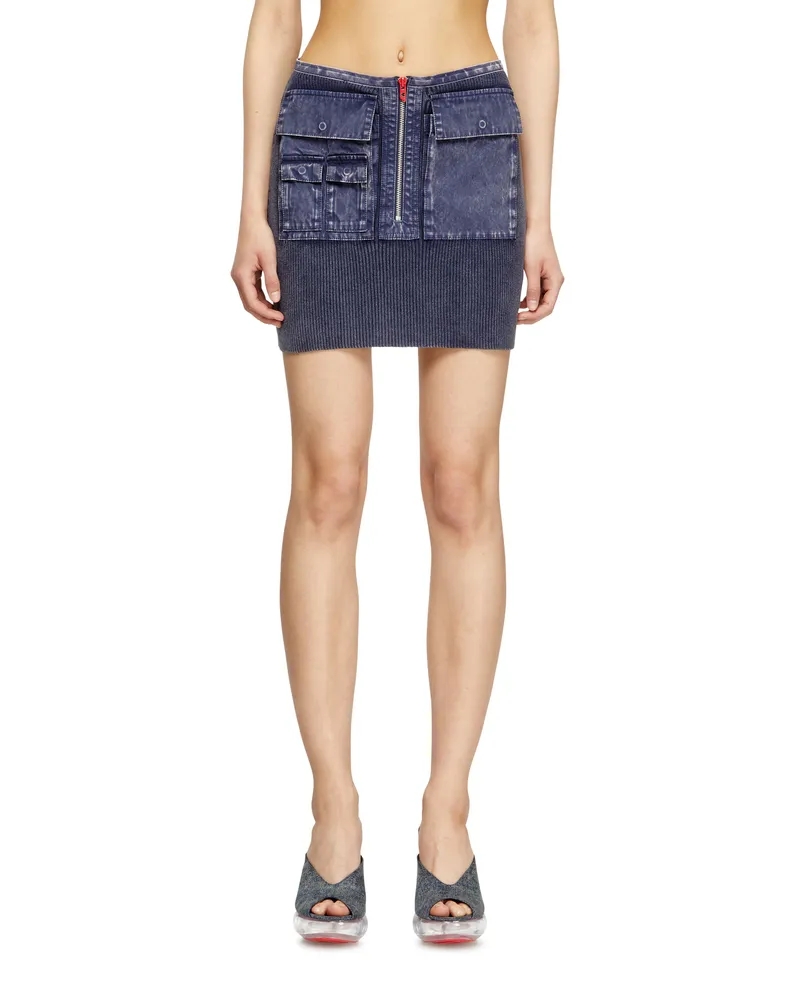 Diesel Gerippter Minirock mit Denim-Behandlung - Röcke - Damen - Blau Blau