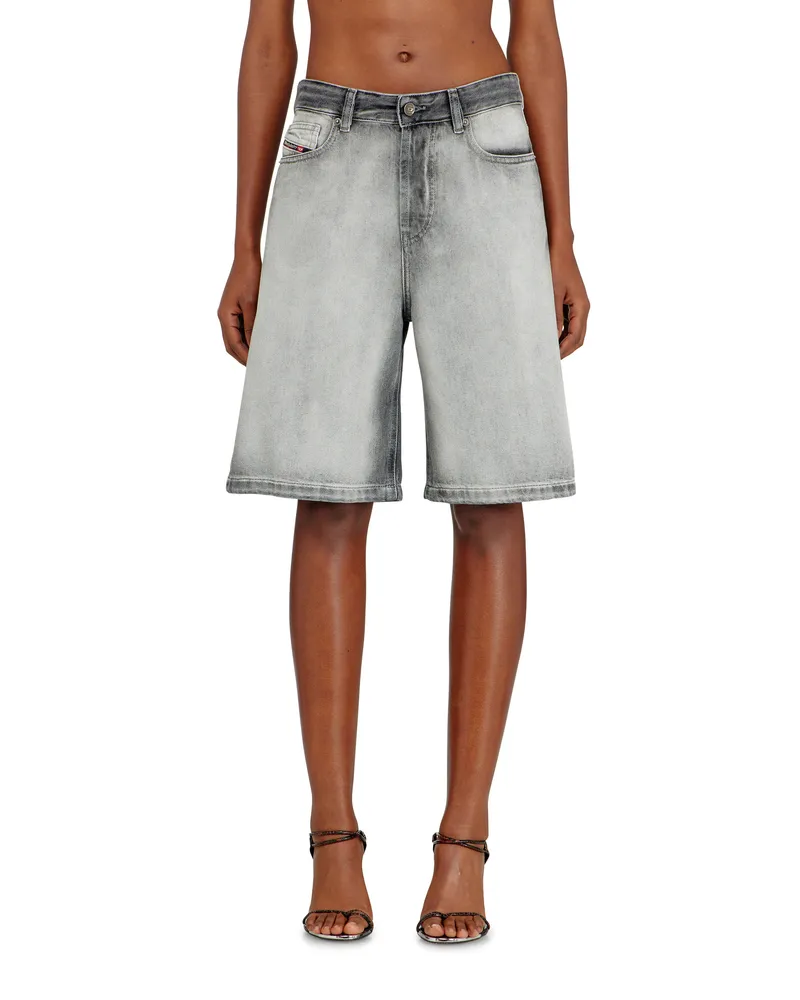 Diesel Shorts aus weichem Skeleton-Denim - Kurze Hosen - Damen - Grau Grau