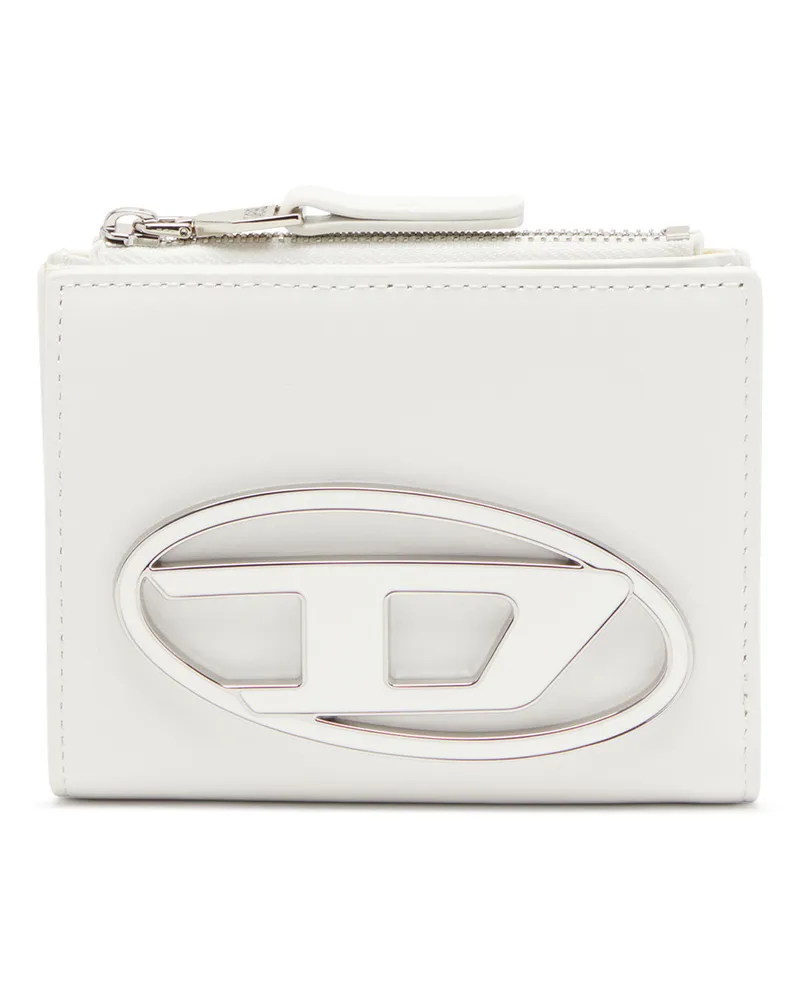 Diesel Kleines Portemonnaie aus Leder mit Logo-Plakette - Kleine Portemonnaies - Damen - Weiss Weiss