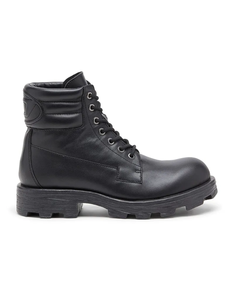 Diesel D-Hammer - Combat-Boots aus Leder - Stiefel - Herren - Schwarz Schwarz