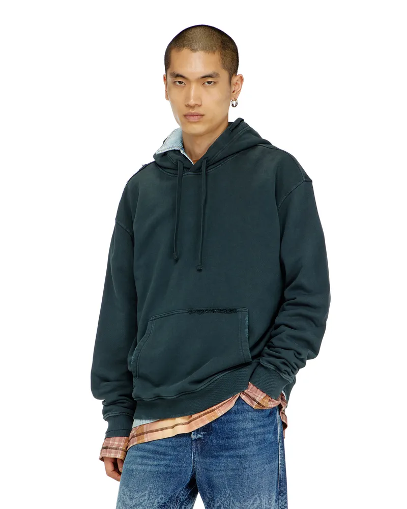 Diesel Hoodie mit Rissen und Kristalldetails - Sweatshirts - Herren 
