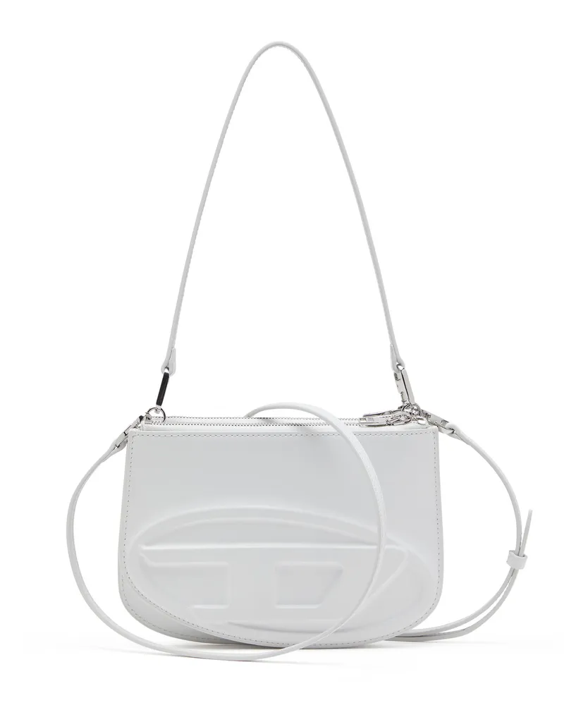 Diesel 1DR Twin-Schultertasche mit Doppelbeutel aus bedrucktem Leder - Schultertaschen - Damen - Weiss Weiss
