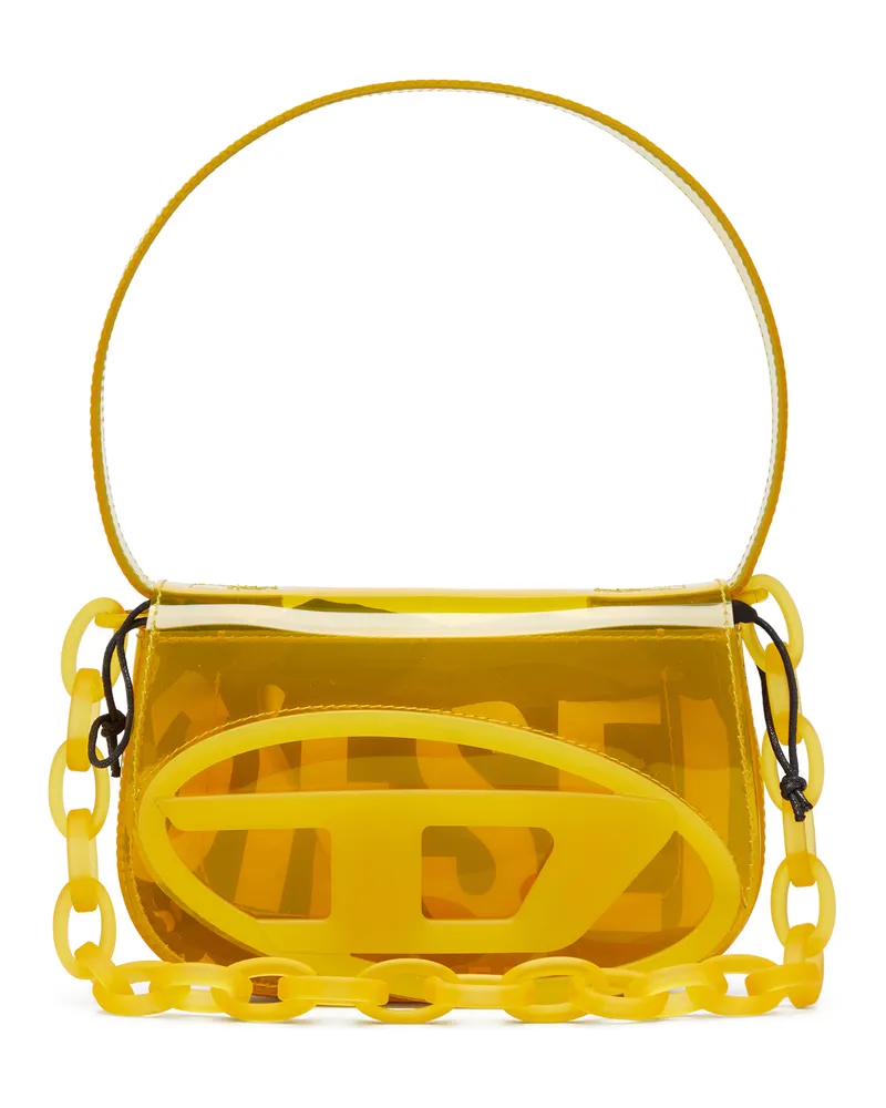 Diesel 1DR-Ikonische Schultertasche aus transparentem TPU - Schultertaschen - Damen - Gelb Gelb