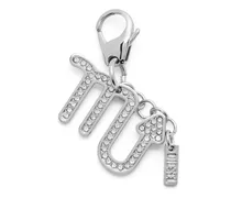 Metallischer Skorpion-Anhänger mit Strasssteinen - Charms und Schlüsselanhänger - Unisex - Silber