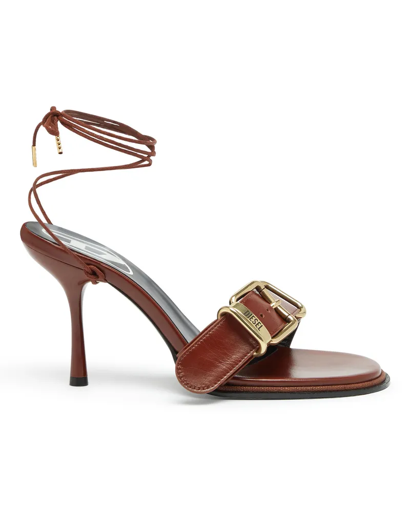 Diesel D-Cocco-Sandalen mit Knöchelriemen aus Leder - Sandalen - Damen - Braun Braun