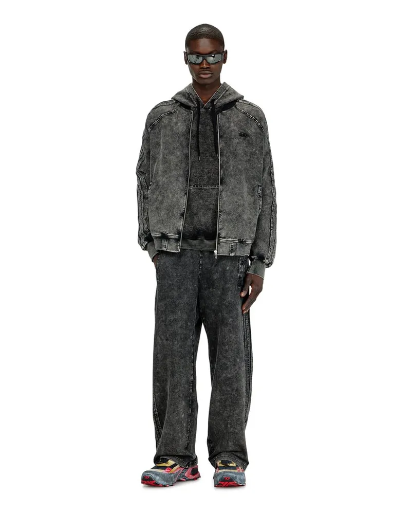 Diesel Reißverschluss-Sweatshirt mit Ärmelbändern - Sweatshirts - Herren - Grau Grau