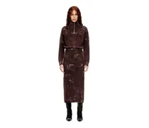 Midikleid aus behandeltem Wollmischgewebe-Strick - Kleider - Damen - Braun