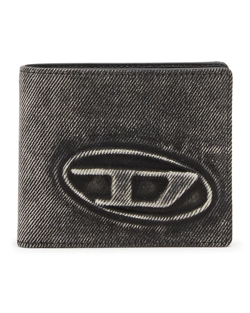 Diesel Brieftasche aus gewaschenem Denim - Kleine Portemonnaies - Unisex - Grau Grau