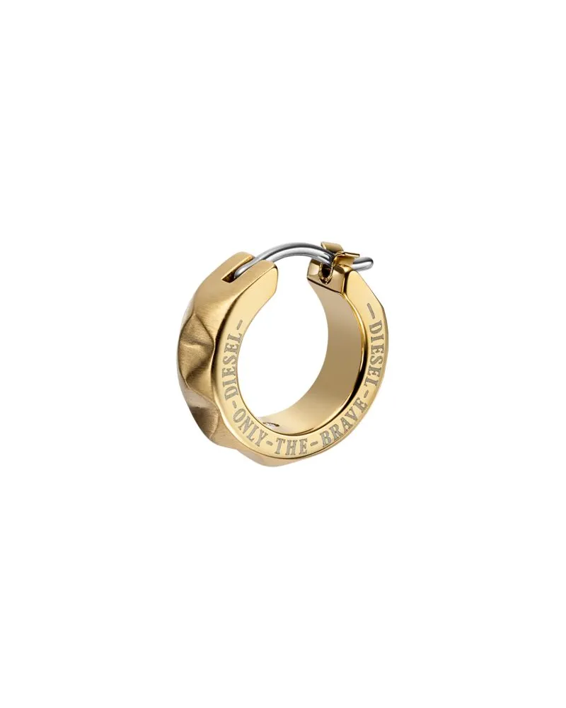 Diesel Goldfarbener Edelstahl-Ohrring - Ohrringe - Unisex - Gold Gold