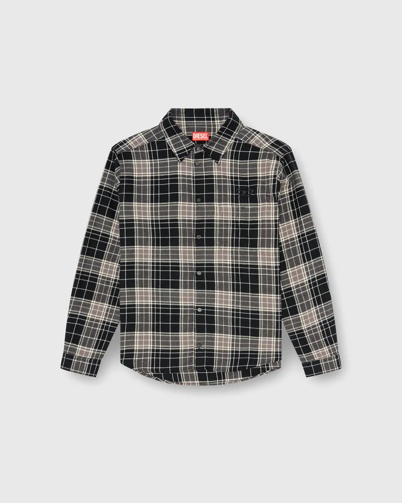 Diesel Hemd aus soprtlich karierter Flanell mit distressed look - Hemden - Herren - Bunt Bunt