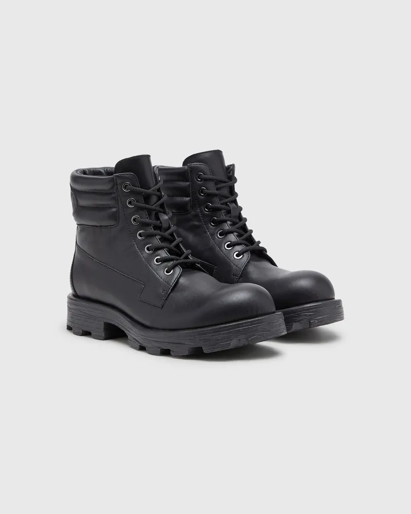 Diesel D-Hammer - Combat-Boots aus Leder - Stiefel - Herren - Schwarz Schwarz