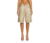 Shorts aus distressed Metallic-Denim - Denim Kurze Hose - Damen - Gold