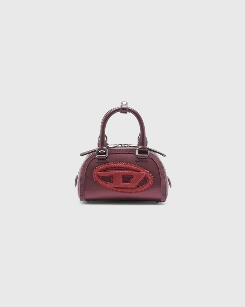 Diesel 1DR Dome - Kleine-Umhängetasche aus Satin und Velours - Schultertaschen - Damen - Rot Rot