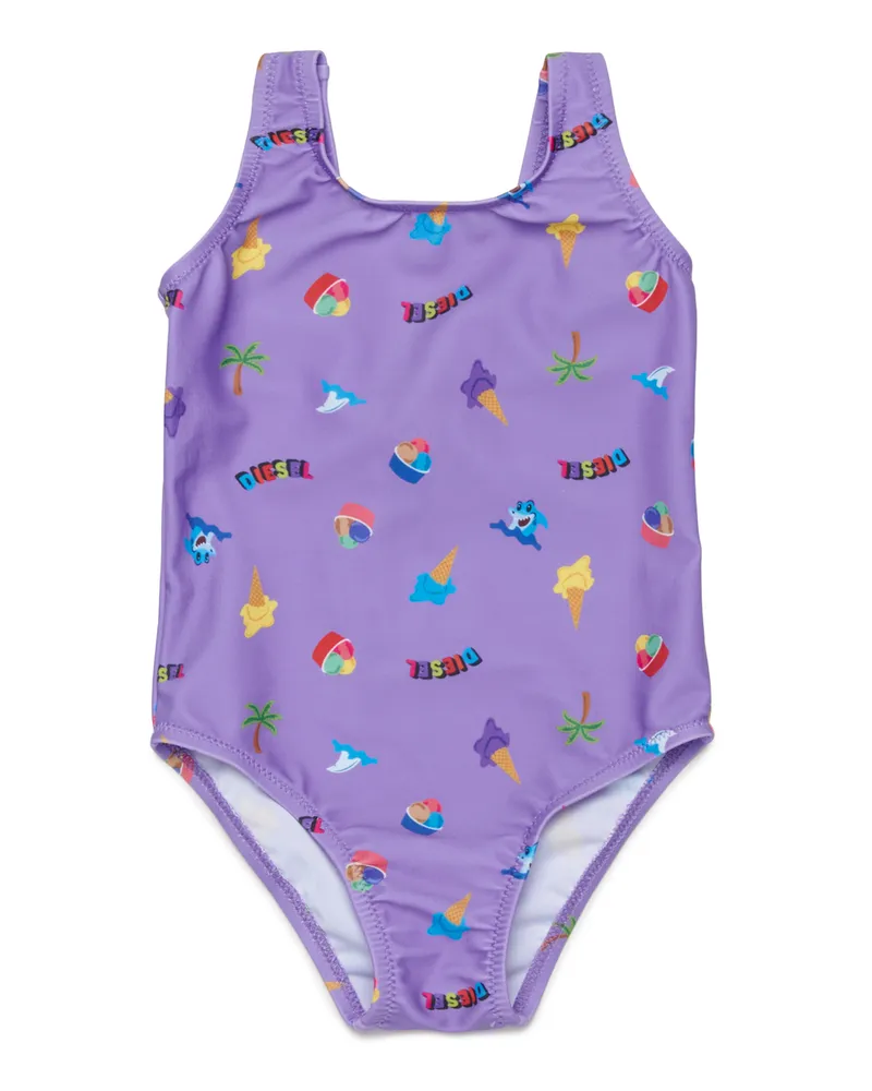 Diesel Badeanzug mit durchgehendem Eiscreme-Print - Beachwear - Damen - Violett Violett