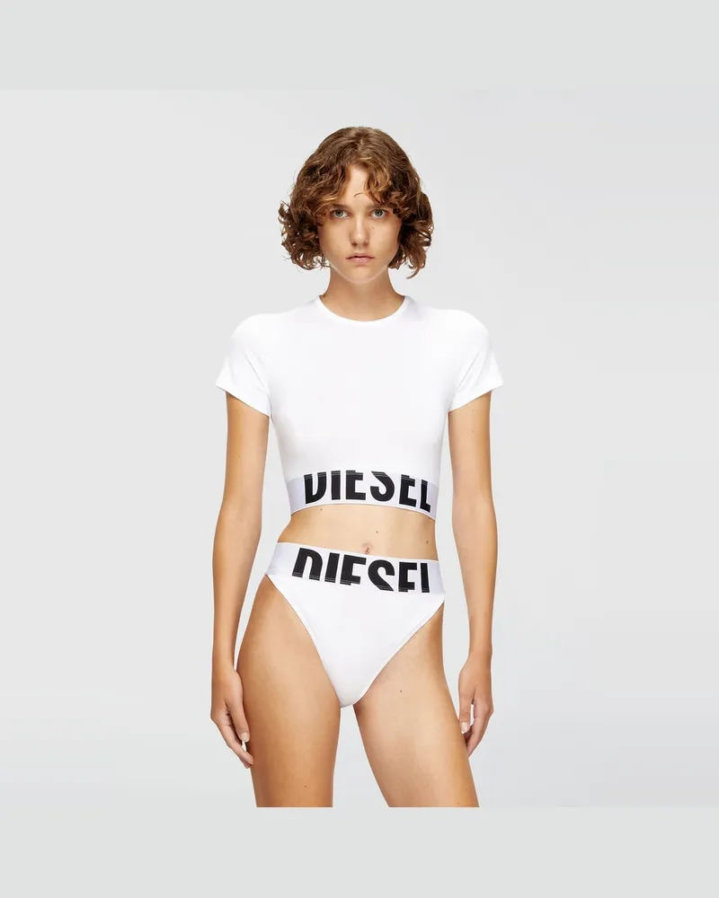 Diesel Sportliches verkürztes Top mit Logo-Band - Oberteile - Damen - Weiss Weiss