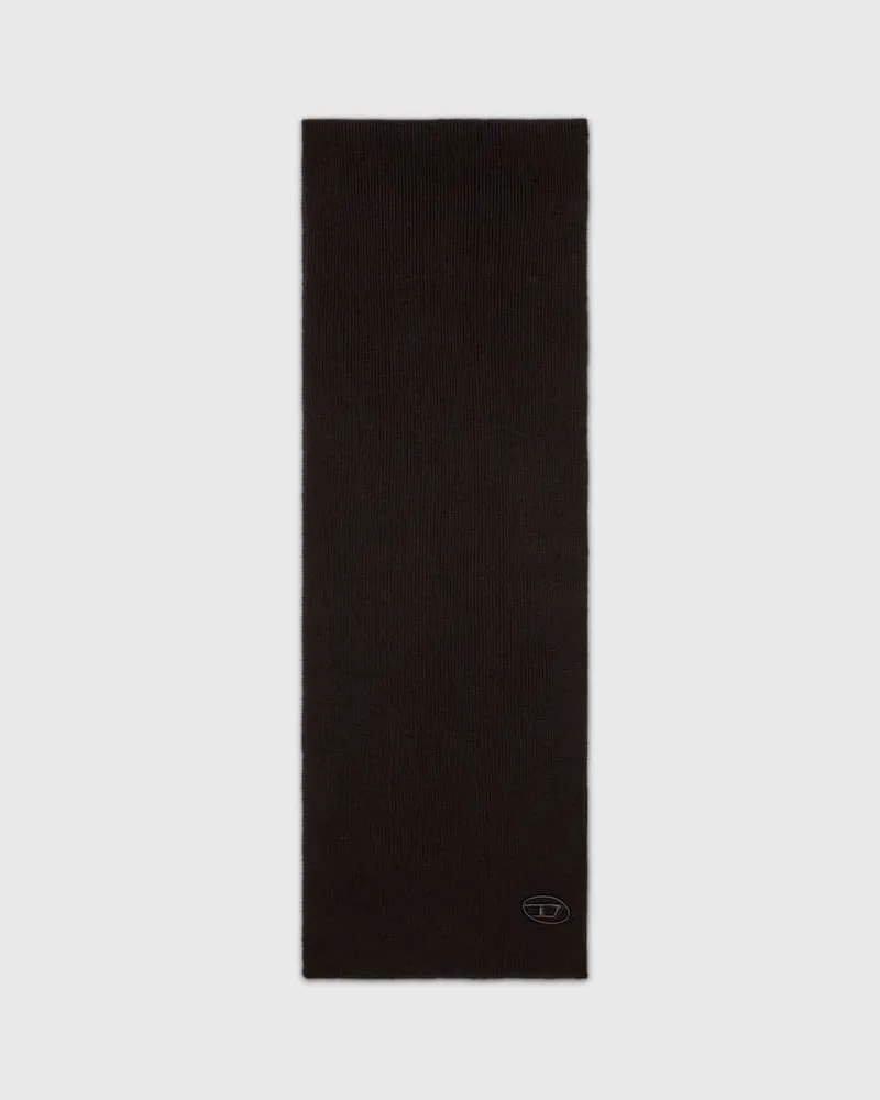 Diesel Gerippter Schal aus Wollmischgewebe - Schals - Unisex - Schwarz Schwarz