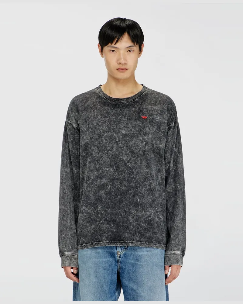 Diesel Langarmshirt mit behandelten Effekt - T-Shirts - Herren - Grau Grau