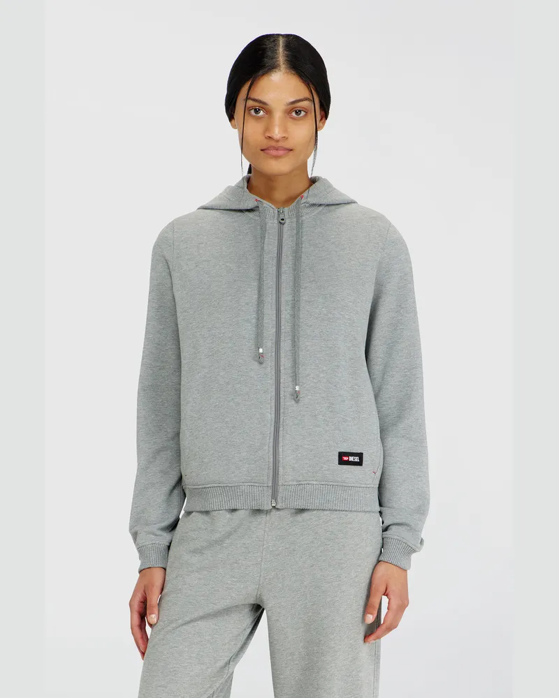 Diesel Kapuzenpullover aus aufgerauter Baumwollmischung - Oberteile - Damen - Grau Grau