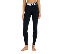 Leggings aus Mikrofaser mit Cut-off-Logo - Hosen - Damen - Schwarz
