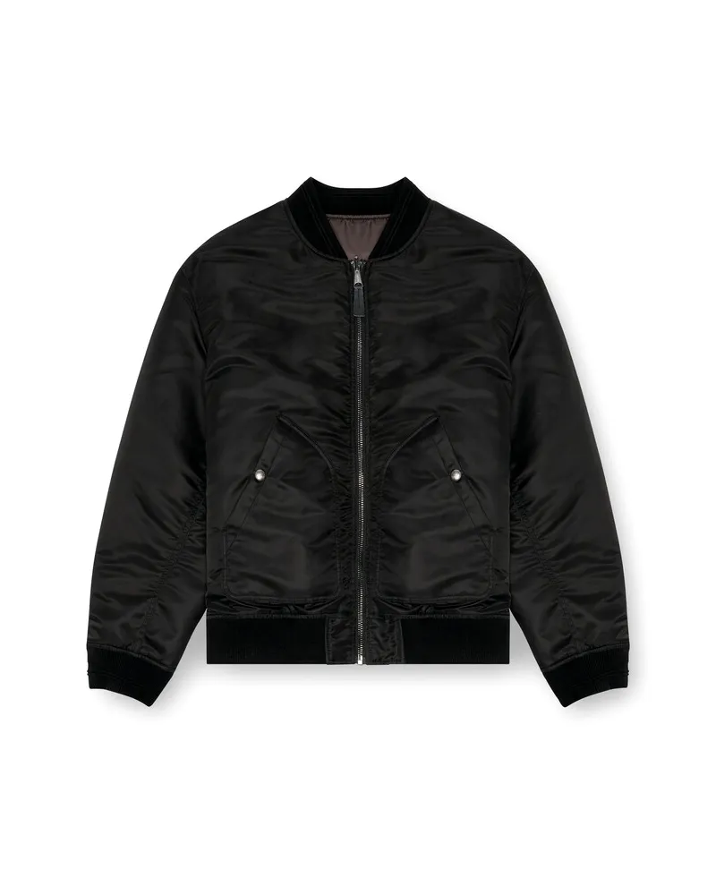 Diesel Bomberjacke aus gefüttertem Nylon mit Oval D - Jacken - Herren - Schwarz Schwarz