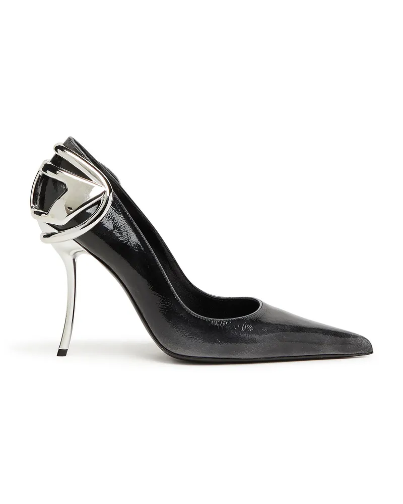 Diesel D-Ten & Half-Pumps aus Pull up-Lackleder - Pumps - Damen - Schwarz Schwarz