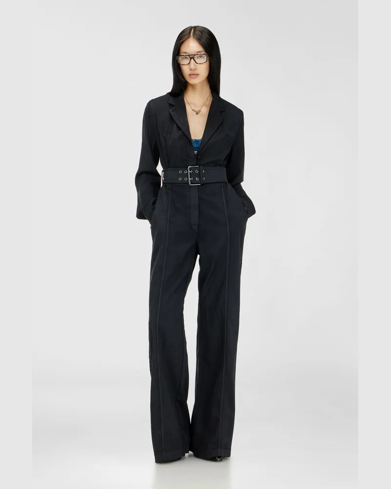 Diesel Blazer-Jumpsuit mit Gürtel aus stretch-wolle - Latzhosen - Damen - Schwarz Schwarz