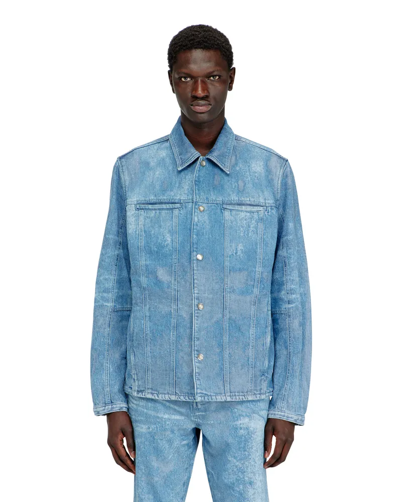 Diesel Jacke aus Satin-Denim - Denim jacken - Herren - Blau Blau