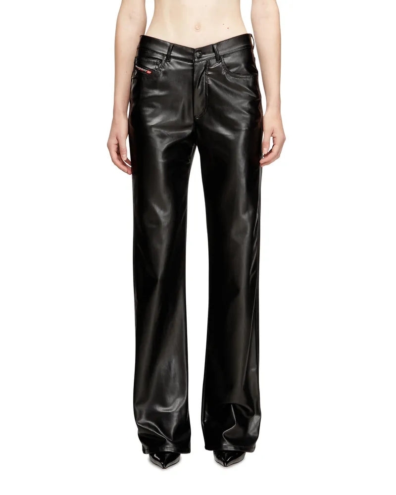 Diesel Fünf-Pocket-Hose aus beschichtetem Stoff - Hosen - Damen - Schwarz Schwarz