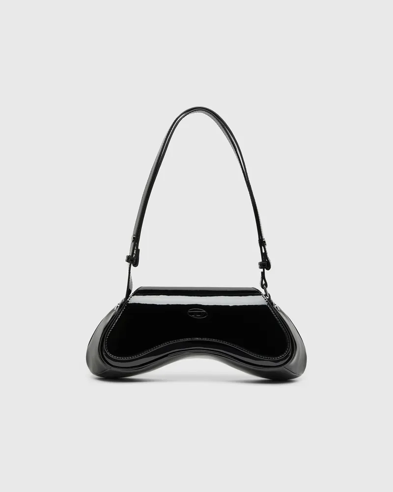 Diesel Play-Glänzende Crossbody-Tasche - Schultertaschen - Damen - Schwarz Schwarz