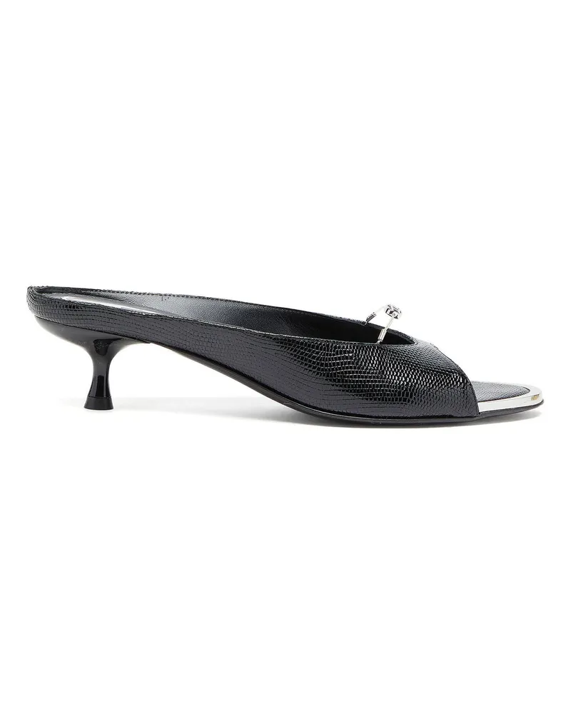 Diesel D-Diam's - Lederpantolette mit schwebendem Oval-D - Mokassins und Mules - Damen - Schwarz Schwarz