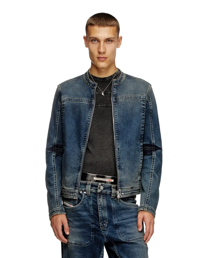 Diesel Motorradjacke aus Rehab-Denim - Denim jacken - Herren - Blau Blau