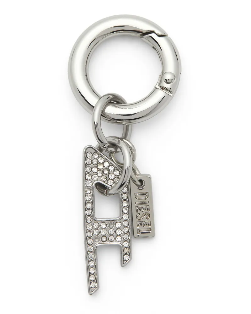 Diesel Metallschlüsselanhänger mit D-Anhänger aus Strass - Charms und Schlüsselanhänger - Unisex - Silber Silber
