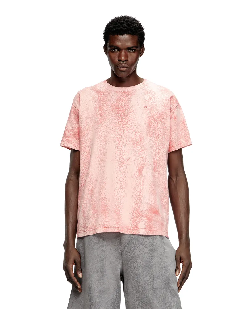 Diesel T-Shirt aus gewachstem Jersey - T-Shirts - Herren - Rosa Rosa