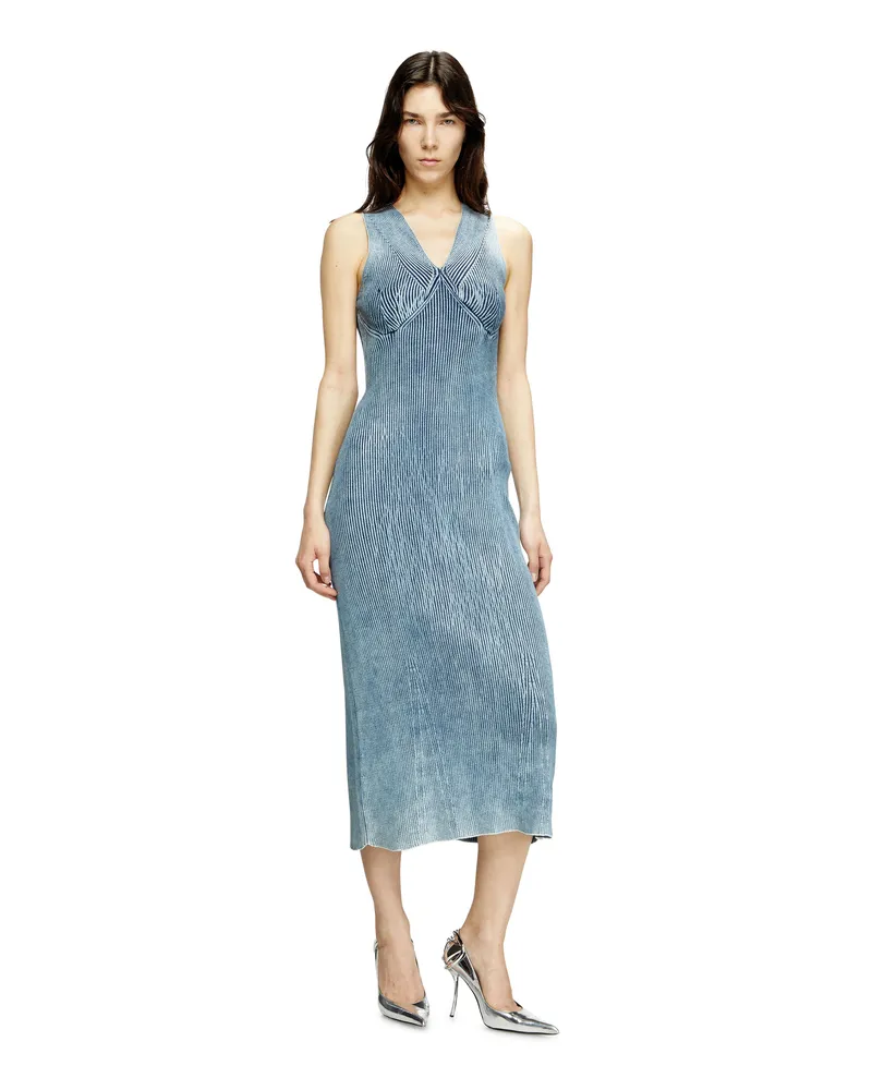 Diesel Midi-Kleid aus Denim mit Glanzeffekt - Kleider - Damen - Blau Blau
