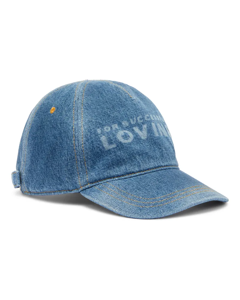 Diesel Baseballkappe aus Denim mit For Successful Loving Logo - Hüte - Unisex - Blau Blau
