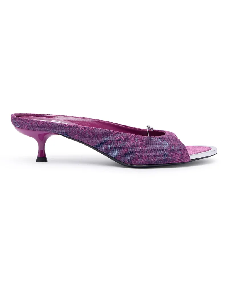 Diesel D-Diam's-Denim-Pantolette mit schwebendem Oval D - Mokassins und Mules - Damen - Violett Violett