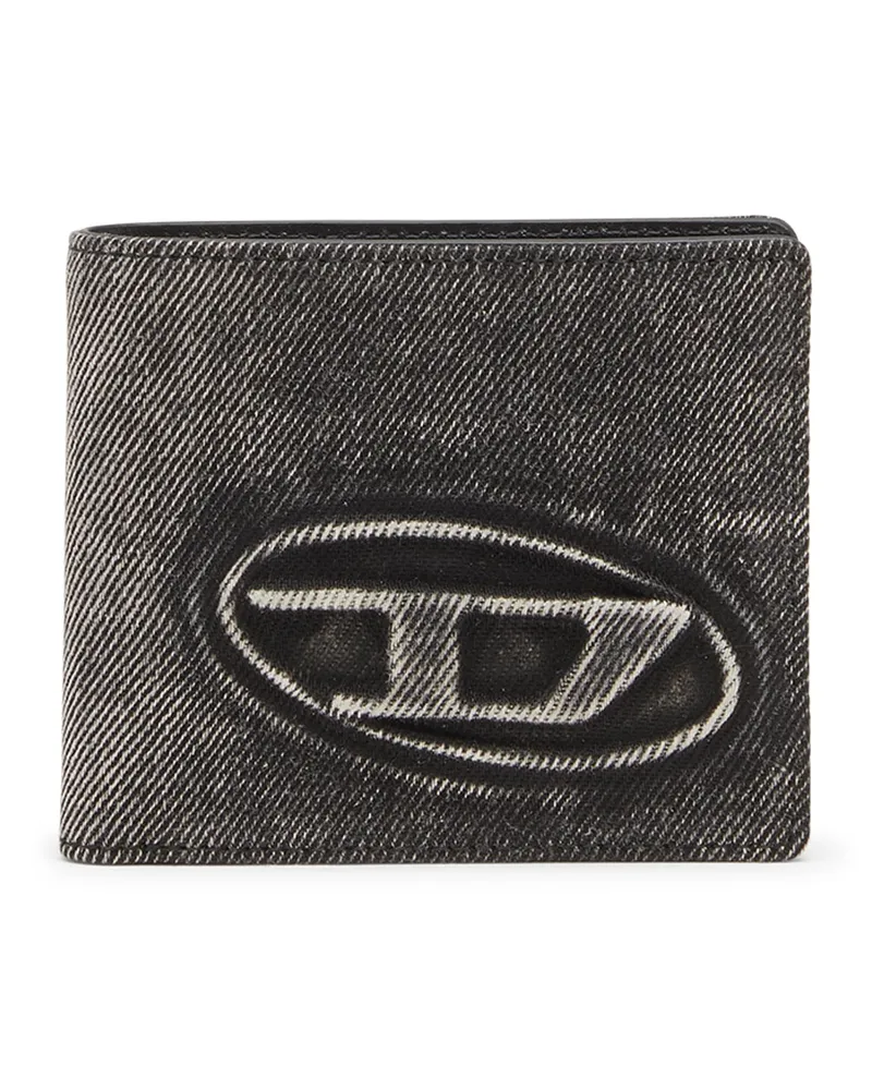 Diesel Brieftasche aus gewaschenem Denim - Kleine Portemonnaies - Unisex - Grau Grau