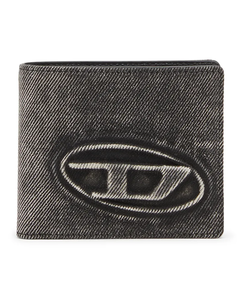 Diesel Brieftasche aus gewaschenem Denim - Kleine Portemonnaies - Unisex - Grau Grau