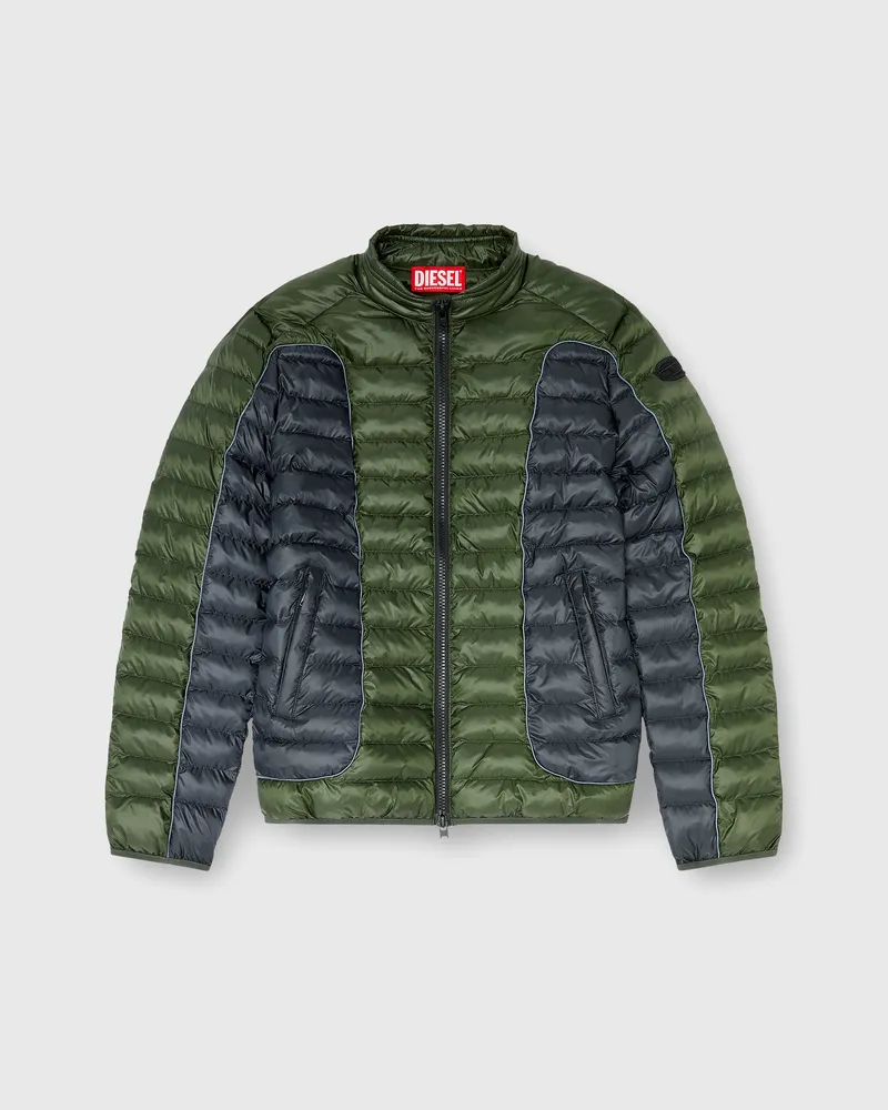 Diesel Biker-Pufferjacke mit Colour-Block-Design - Winterjacken - Herren - Bunt Bunt