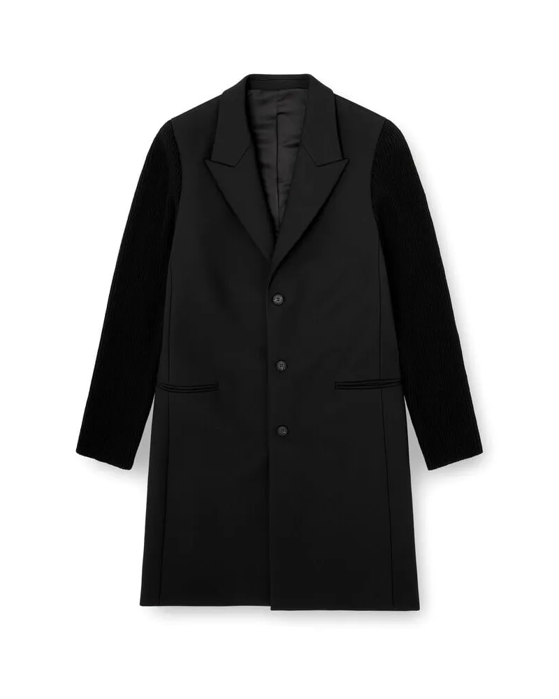 Diesel Mantel aus Schneiderstoff und Rippstrick - Winterjacken - Herren - Schwarz Schwarz